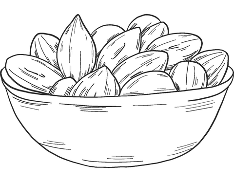 Peanuts In A Bowl Coloring Page